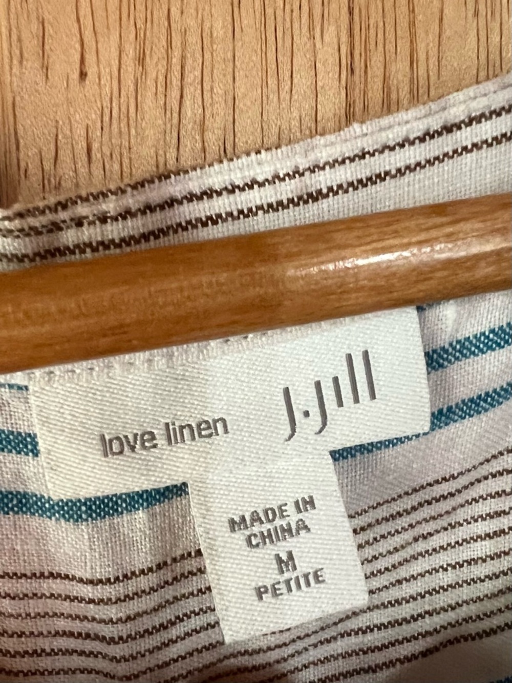 J.Jill Striped Sleeveless Linen Dress in White and Teal, Size M - Picture 4 of 10